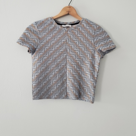 Zara Trafaluc Chevron Pattern Tee - Picture 1 of 3